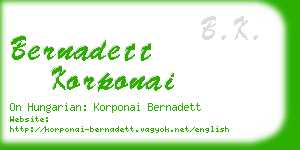 bernadett korponai business card